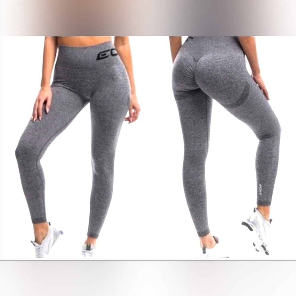 ECHT Arise Scrunch Leggings Charcoal Gray Size Small High Waisted Activewear